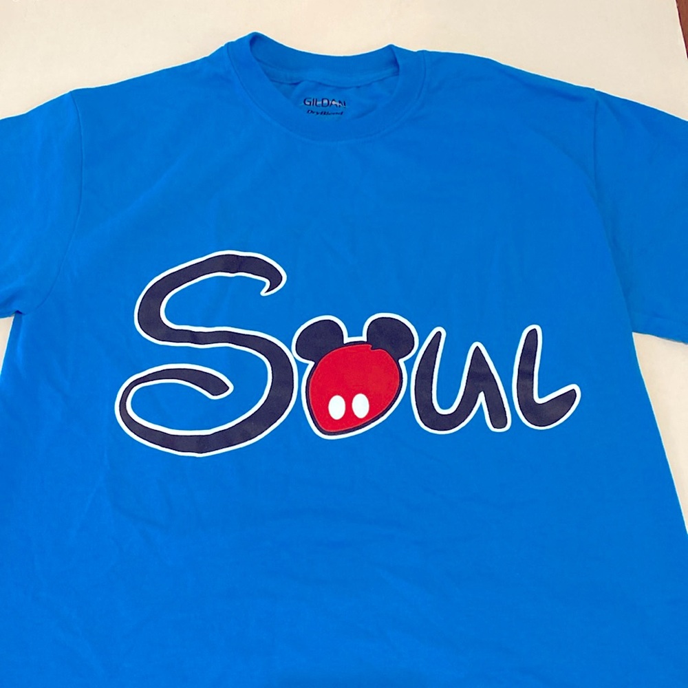Gildan Soul Blue Mickey Mouse Ears TShirt. Women’s Small. Excellent condition